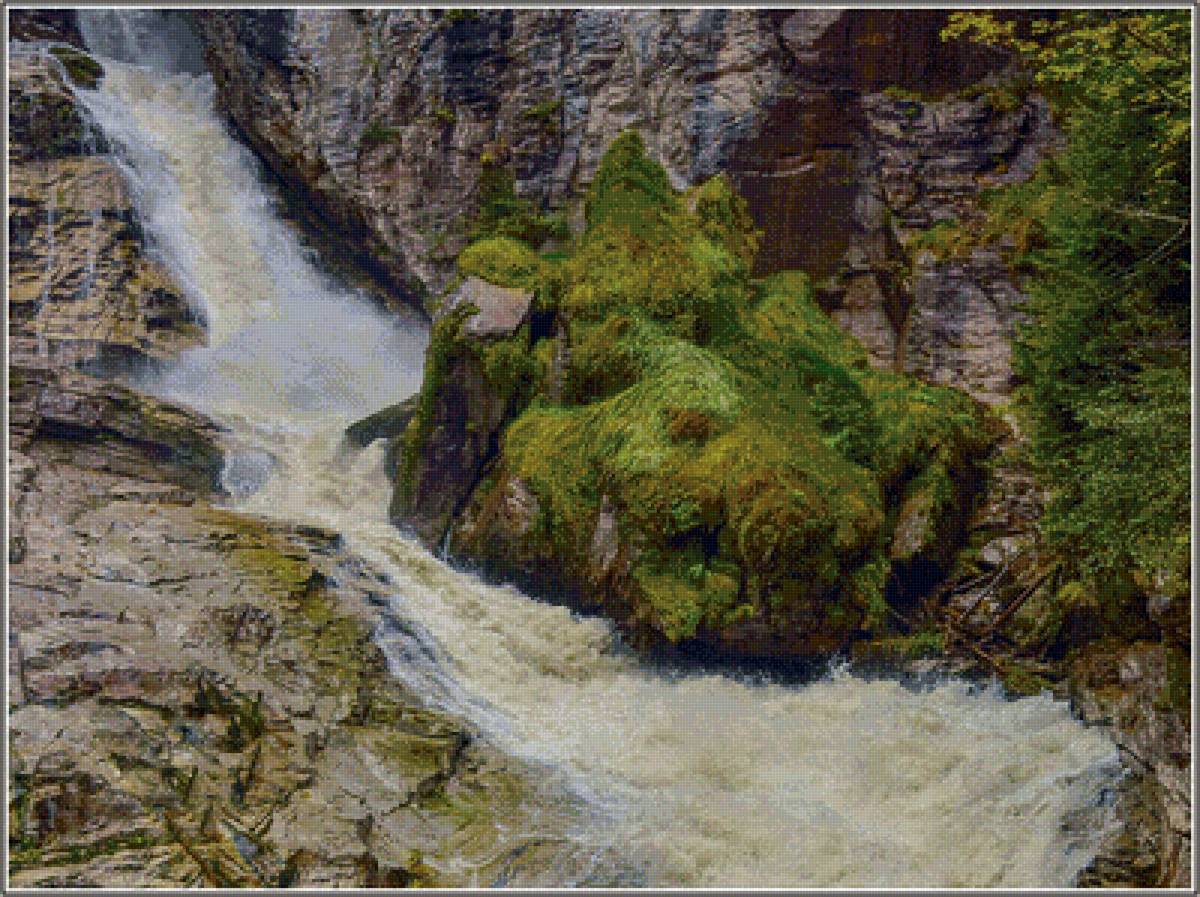 Водопад - вода, ручей, скалы, горы, водопад, речка - предпросмотр