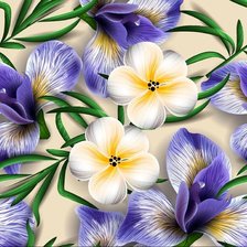 Схема вышивки «Подушка "Весенние цветы"»