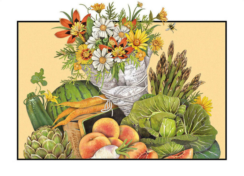 Овощи - акварель, рисунок, овощи - оригинал