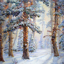 Оригинал схемы вышивки «Зимний лес» (№2671991)