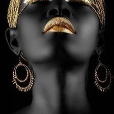Схема вышивки «Черная девушка в золоте»