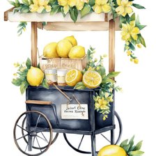 Схема вышивки «Тележка с лимонами»