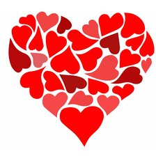 Схема вышивки «Сердце из сердечек»