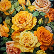 Оригинал схемы вышивки «Оранжевые розы» (№2693810)