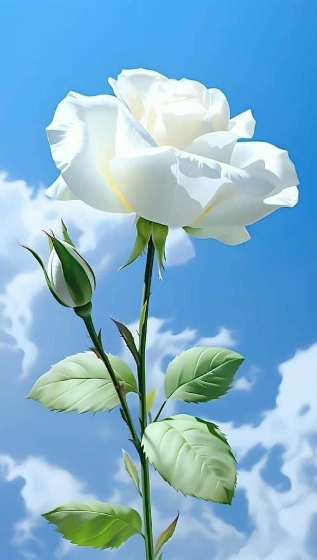 Белая роза - цветок - оригинал