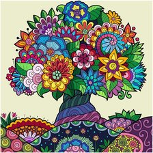 Оригинал схемы вышивки «Дерево цветов» (№2700024)