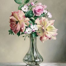Оригинал схемы вышивки «Цветы в вазе» (№2703638)