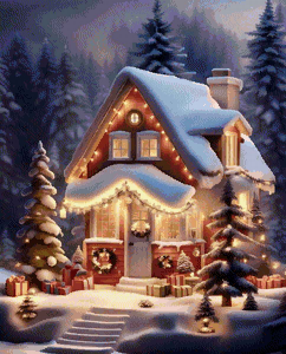 Сказочный домик - чудеса, зима, сказка, новый год, рождество, домик в лесу - предпросмотр