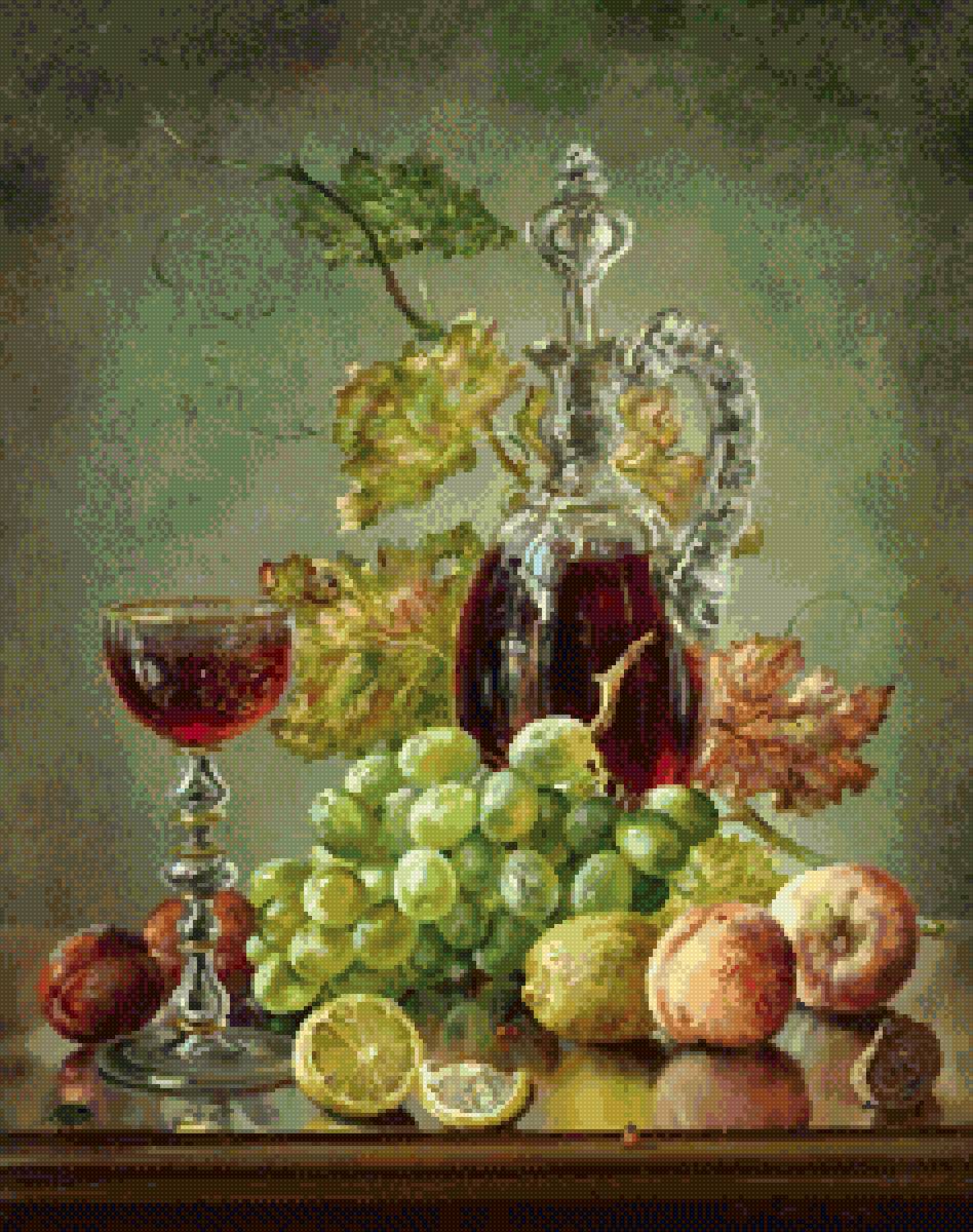 №2708451 - натюрморт, вино, фрукты - предпросмотр