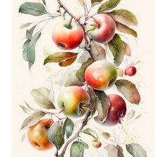Оригинал схемы вышивки «ветка с яблоками» (№2712294)