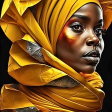 Схема вышивки «Африканка в жёлтом»