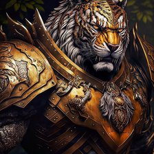 Схема вышивки «Тигр - воин в золотых доспехах»