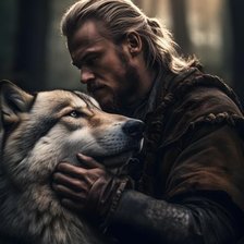 Схема вышивки «мужчина и волк»