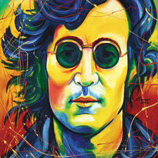 Оригинал схемы вышивки «Портрет Джона Леннона. По картине Стивена Шумана» (№2724232)
