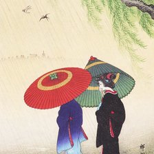 Схема вышивки «Женщины под дождем. Из японской живописи»