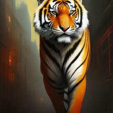 Схема вышивки «Тигр в городе»