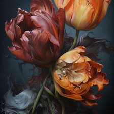 Оригинал схемы вышивки «Яркие тюльпаны» (№2726651)