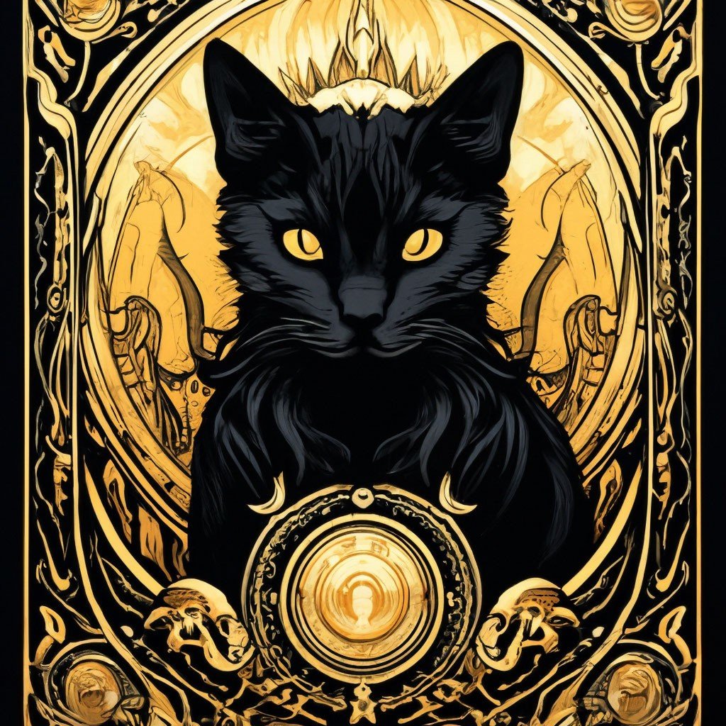 Кот Таро - кот, волшебная, мистика, волшебство, таро, карты, черный кот - оригинал