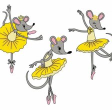 Оригинал схемы вышивки «Мышки балерины» (№2727882)
