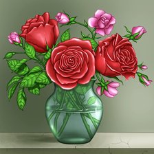 Оригинал схемы вышивки «Розы» (№2730417)