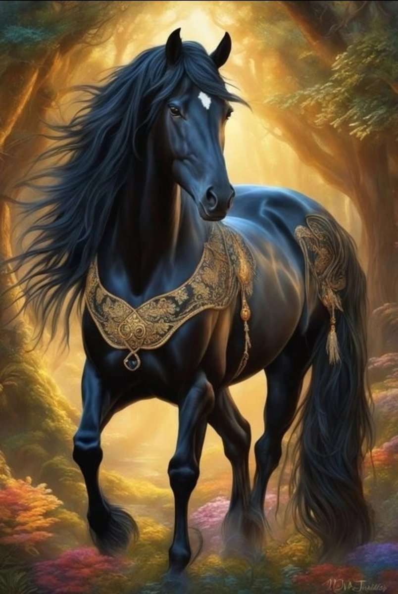 Конь вороной - лошади, животные, природа - оригинал