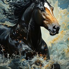 Схема вышивки «год водяной лошади»