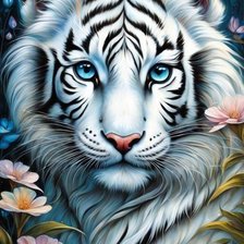 Схема вышивки «Белый тигренок»