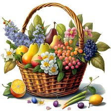 Схема вышивки «Карзина с фруктами»