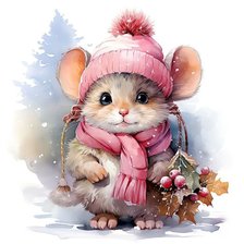 Схема вышивки «winter mouse»