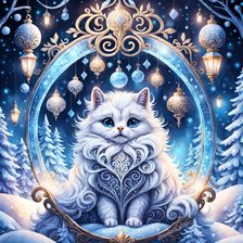 Оригинал схемы вышивки «Снежный кот» (№2740435)