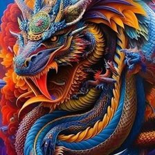 Схема вышивки «Разноцветный дракон»