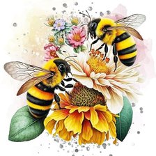 Схема вышивки «пчелы»