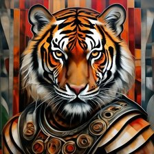 Схема вышивки «Тигр гладиатор»