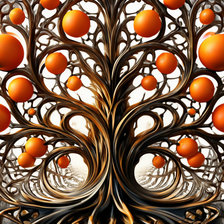 Схема вышивки «дерево-фрактал мандарины»