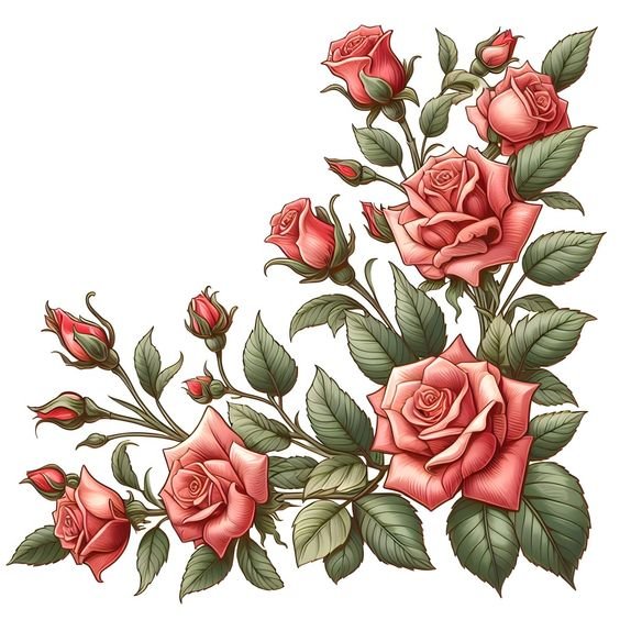 Уголок для скатерти - цветы, уголок, розы - оригинал