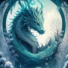 Оригинал схемы вышивки «зимний дракон» (№2748562)