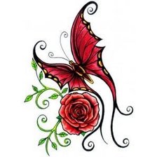 Оригинал схемы вышивки «Роза и бабочка» (№2749376)