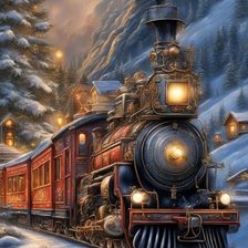 Оригинал схемы вышивки «Рождественский поезд» (№2749629)