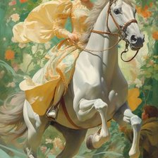 Оригинал схемы вышивки «Девушка на коне» (№2753946)