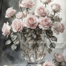 Оригинал схемы вышивки «Розы в вазе» (№2765665)