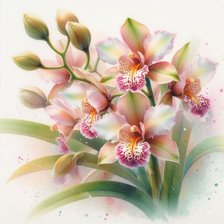 Оригинал схемы вышивки «орхидеи» (№2767599)