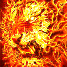 Схема вышивки «лев в огне»