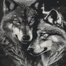 Оригинал схемы вышивки «Пара волков» (№2778471)
