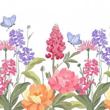 Схема вышивки «весенний цветочный бордюр»