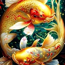 Схема вышивки «золотые рыбки»