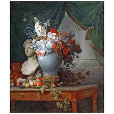 Схема вышивки «Анна Валайе-Костер Букет цветов и бюст Флоры»