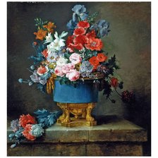 Оригинал схемы вышивки «Анна Валайе-Костер Букет цветов в синей вазе» (№2780411)