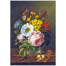 Оригинал схемы вышивки «Анна Валлайе-Костер Букет цветов в стакане воды» (№2780412)