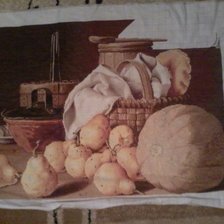 Процесс «Натюрморт с дыней и грушами (по картине Л.Э.Мелендеса)»