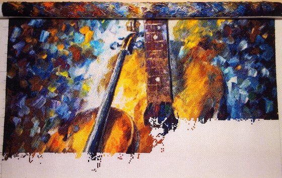 Этап процесса «"Гитара и скрипка" по картине Афремова.»